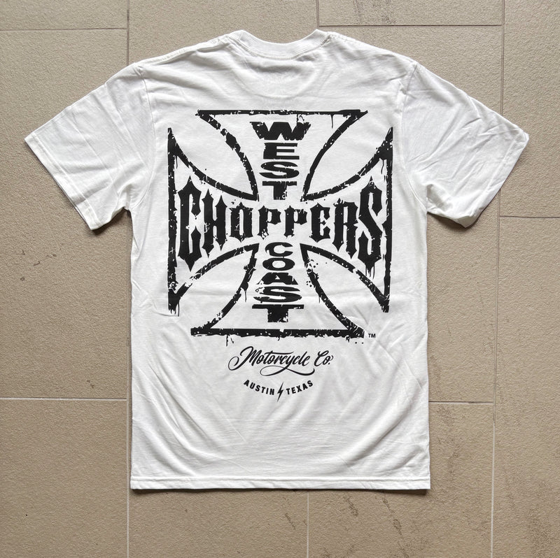 West Coast Choppers Weathered Cross - White