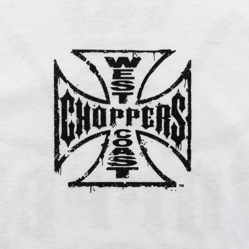 West Coast Choppers Weathered Cross - White