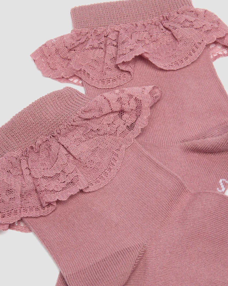 Dr. Martens Frill Sock Organic Cotton Blend - Dusty Rose