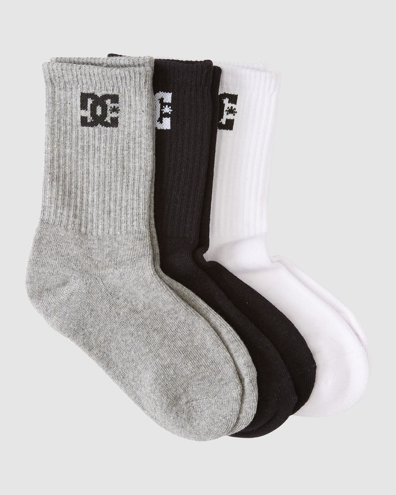 DC Boys Crew Socks 3 Pack - Assorted