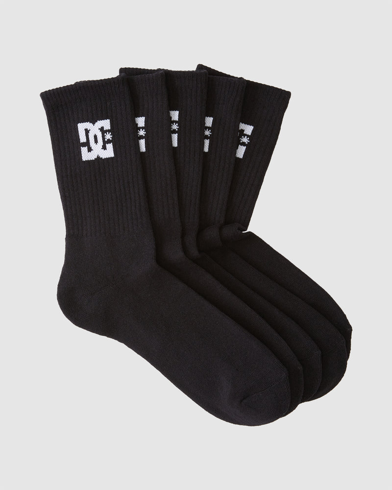 DC Crew Socks 5 Pack - Black