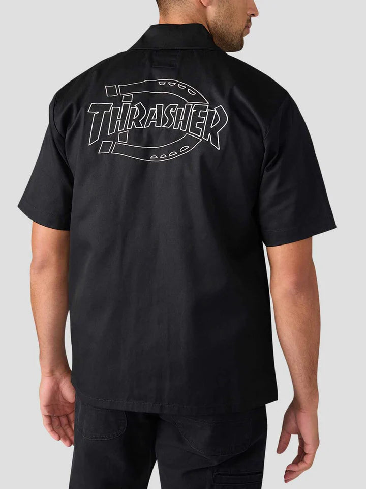 Dickies X Thrasher Mens Short Sleeve Shirt - Black