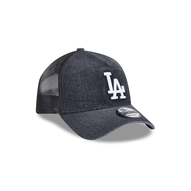 New Era Los Angeles Dodgers Washed Denim Black 9FORTY A-Frame Trucker