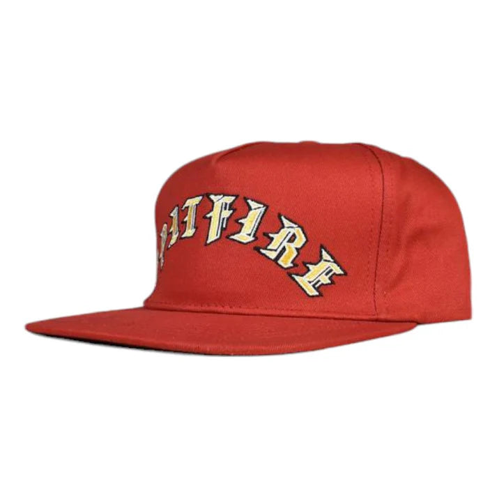 Spitfire Old E Arch Snapback Hat - Dark Red/Yellow