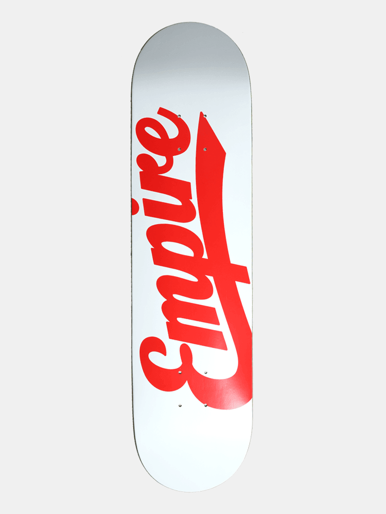 Empire Logo Hit Deck - White / Red-Decks-Empire Skate