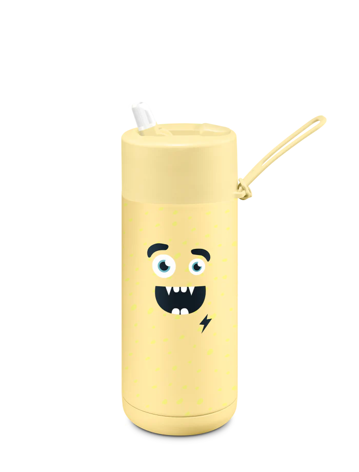 Frank Green Splash Buttermilk Franksters Ceramic Reusable Bottle with Flip Straw Lid - 475ml (16oz)