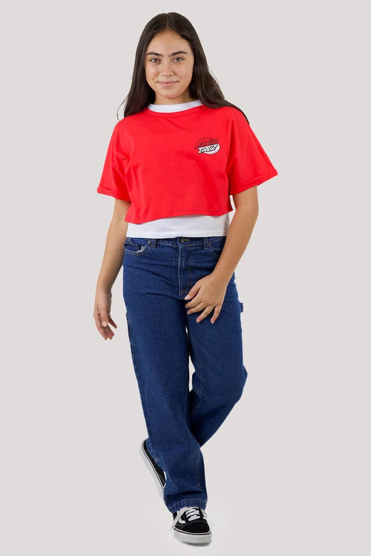 Santa Cruz Oval Dot Splice Chest Girls Tee