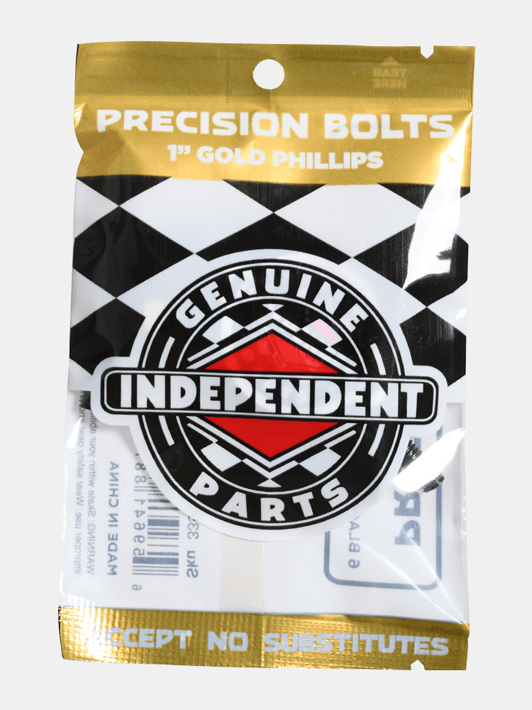 Independent Precision Bolts 1" Gold Phillips - Black / Gold - Empire Skate NZ