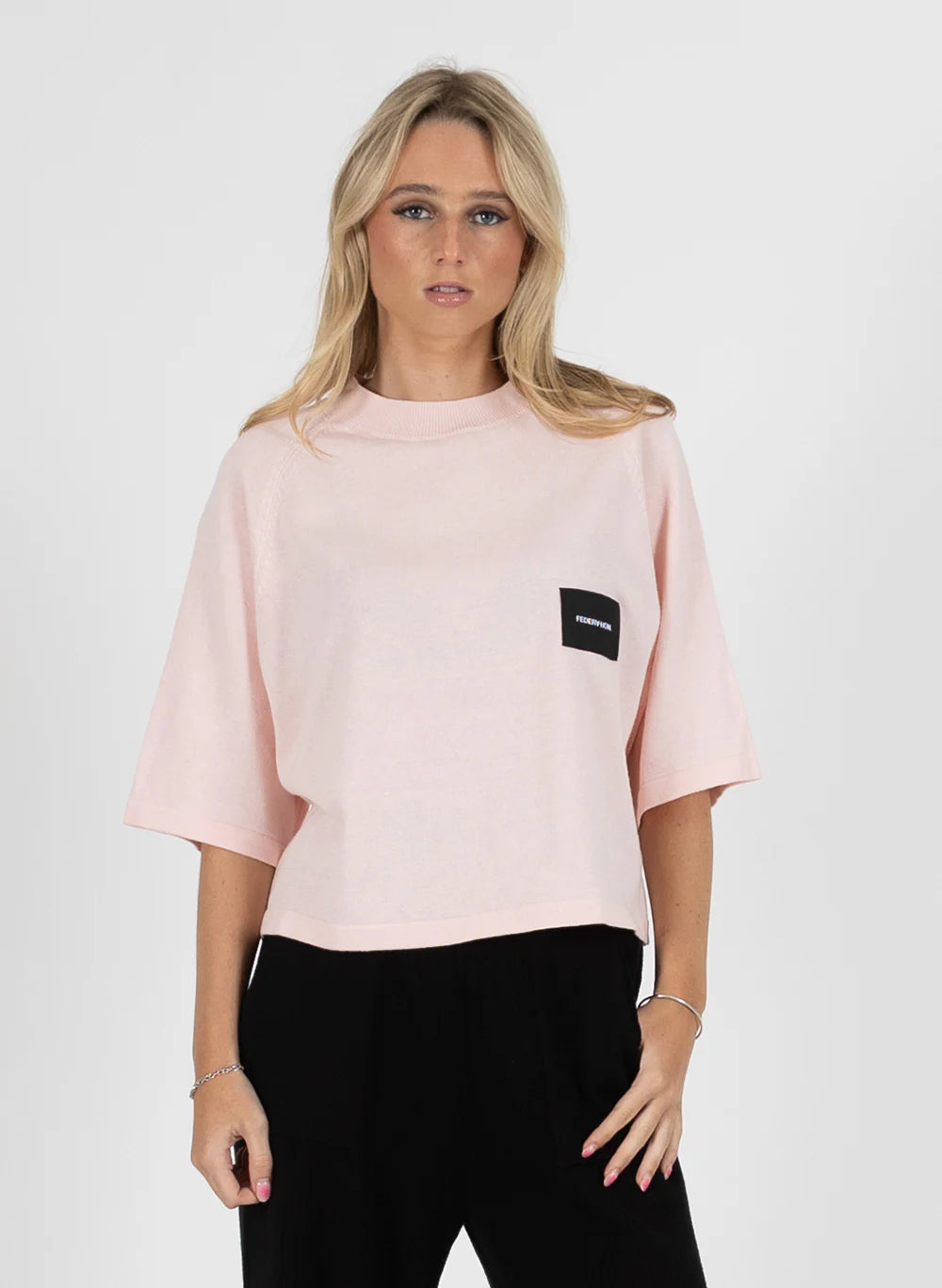 Federation Badge Knit Top - Pink