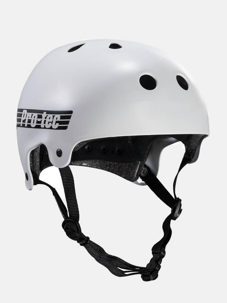Protec Old School Certified Helmet - Gloss White - Empire Skate NZ