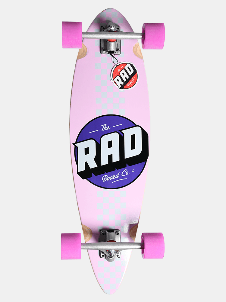Rad Pintail Mini Checker Stripe Complete - Pink / Black - Empire Skate NZ