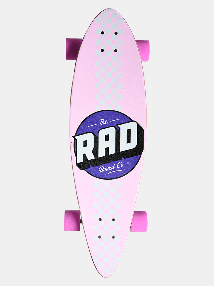 Rad Pintail Mini Checker Stripe Complete - Pink / Black - Empire Skate NZ
