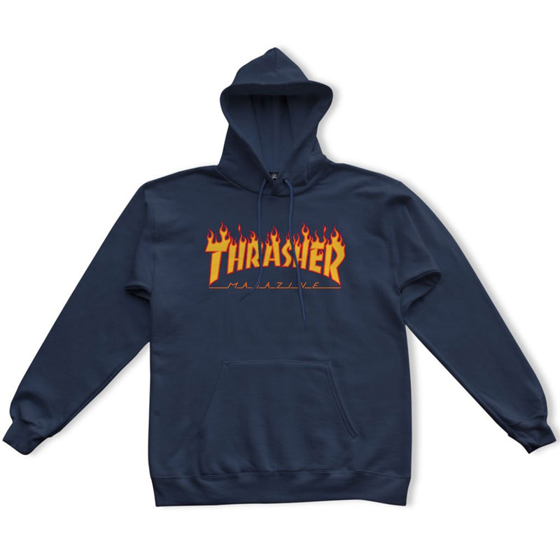 Thrasher Flame Logo Hood - Navy