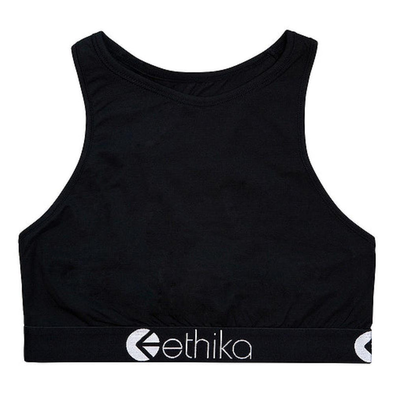 Ethika Womens Midnight Black High Neck Bra