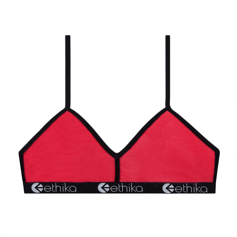 Ethika Womens Red Sheer Bralette