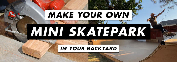 DIY mini skate park in backyard