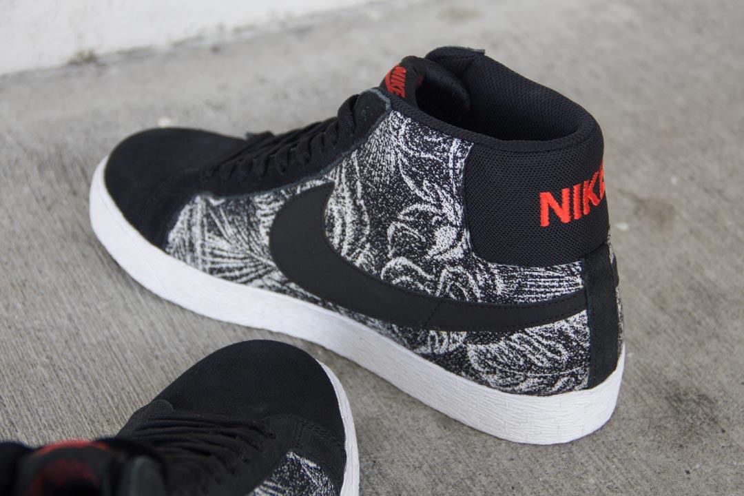 Nike SB Blazer Mid - Black / Black White Max Orange - Empire Skate NZ