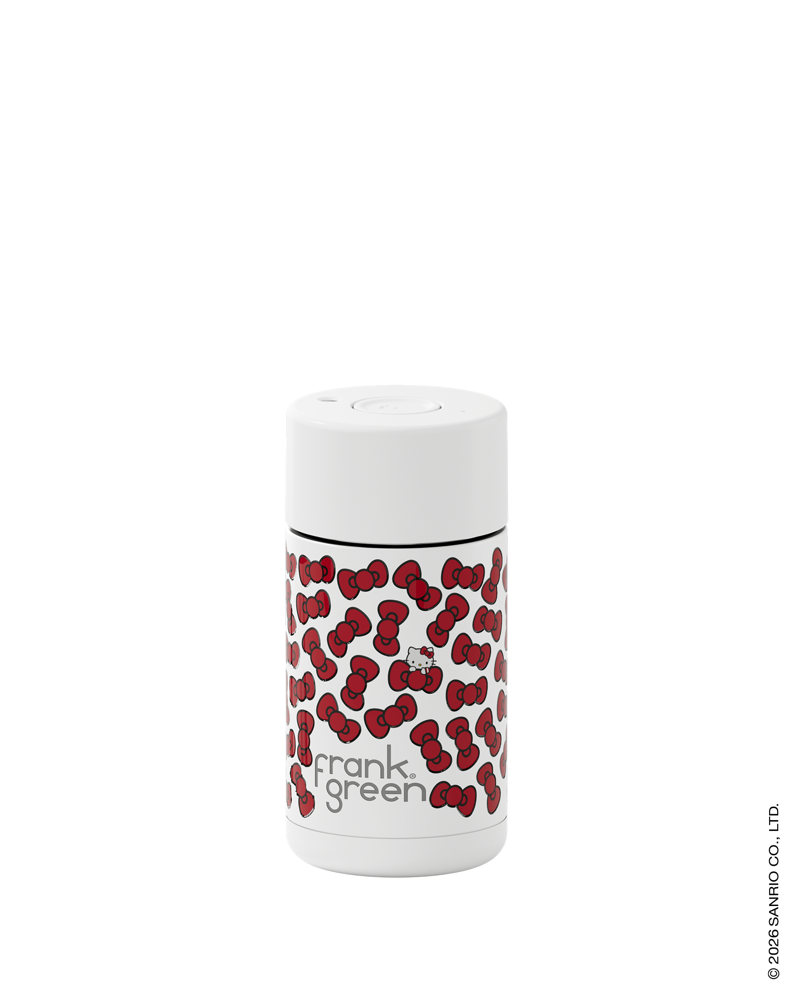 Frank Green Hello Kitty Bow Edition Ceramic Reusable Cup with Push Button Lid 355ml (12oz)