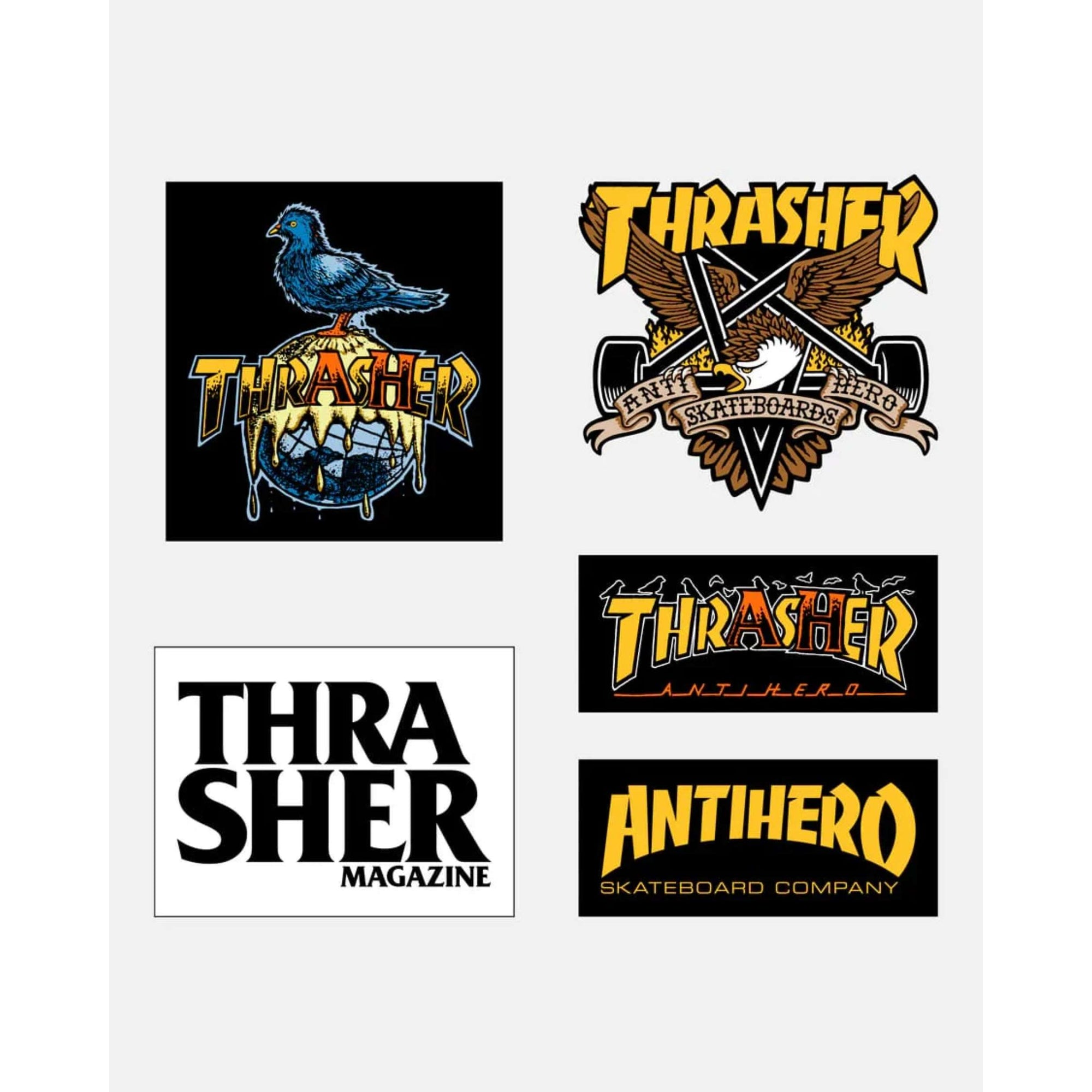 Thrasher X Antihero 5 Sticker Pack