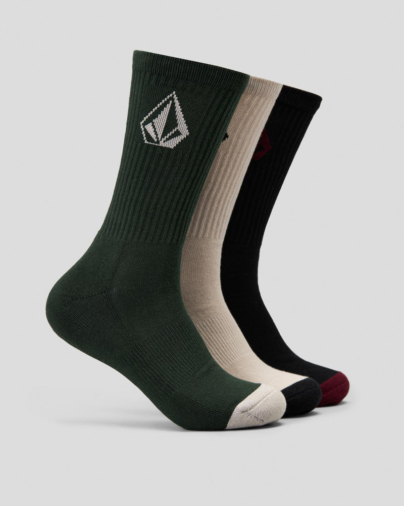 Volcom Full Stone Sock 3 Pack - Black Combo