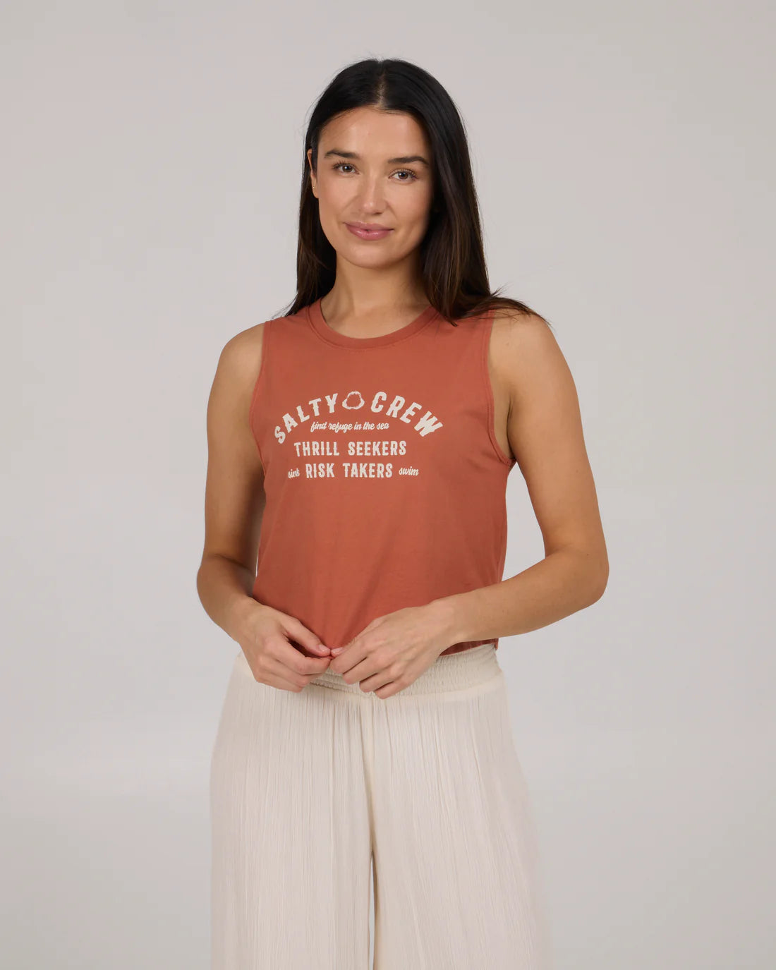 Salty Crew Night Bite Womens Cropped Tank