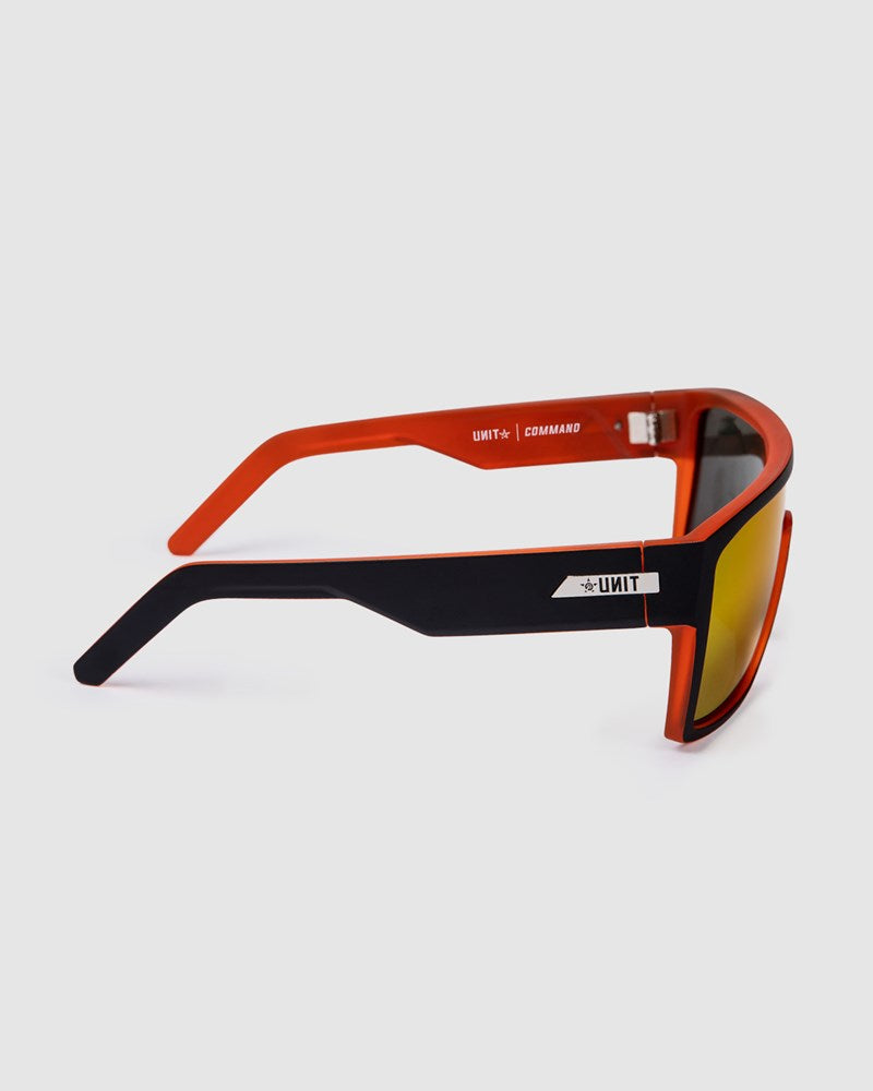 Unit Command Polarised Sunglasses - Matte Black / Orange
