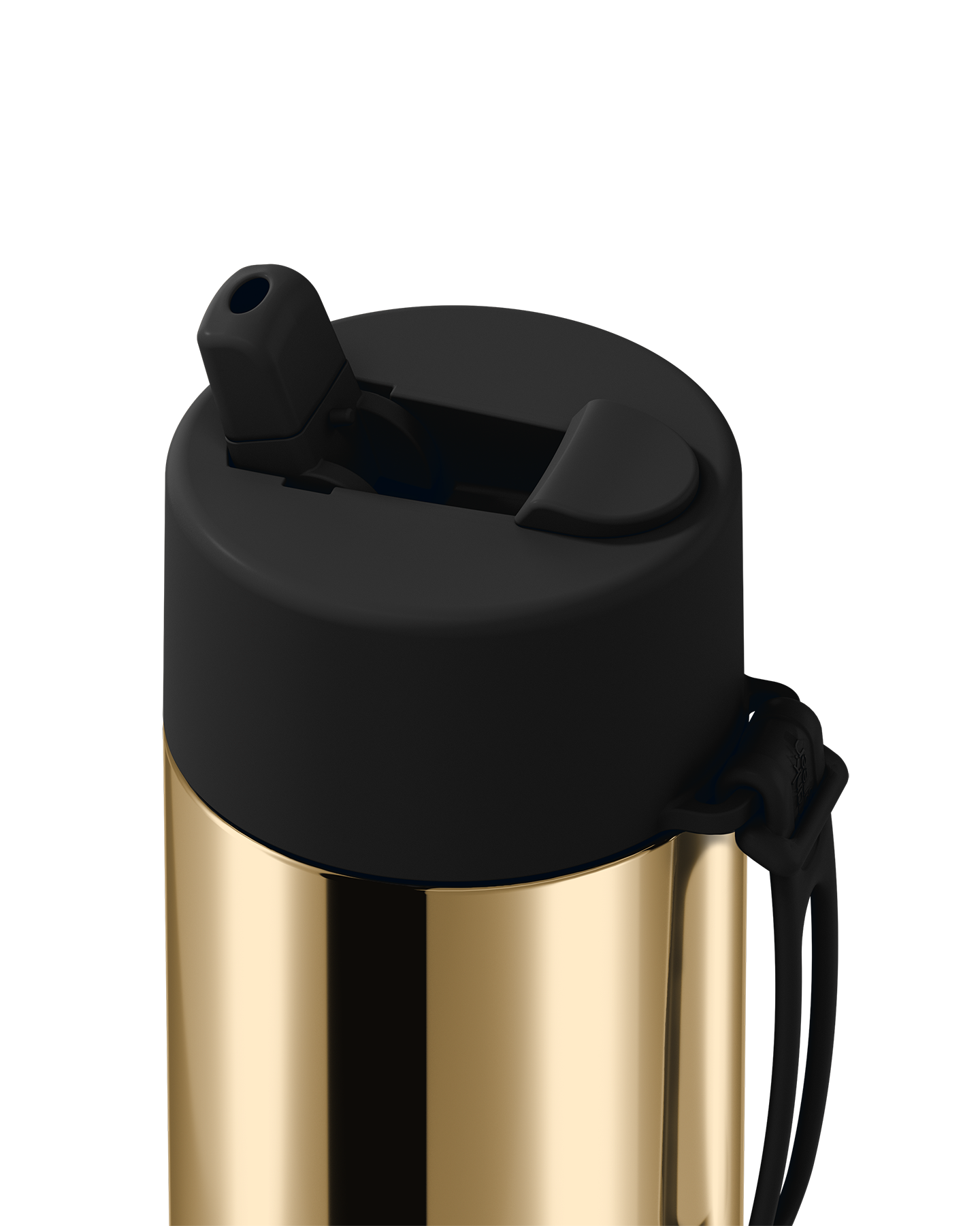 Frank Green Chrome Gold Ceramic Reusable Bottle with Midnight Flip Straw Lid 595ml (20oz)
