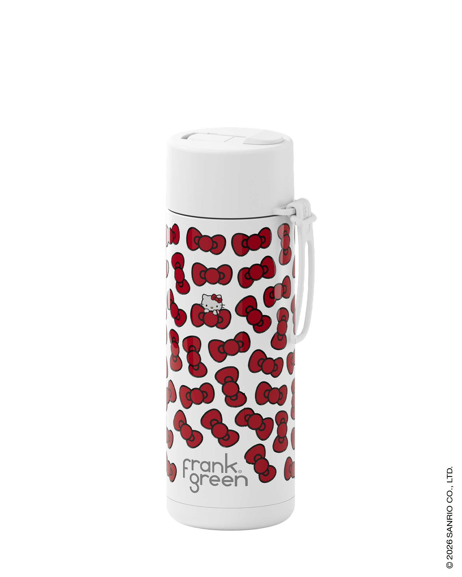 Frank Green Hello Kitty Bow Edition Ceramic Reusable Bottle with Flip Straw Lid 595ml (20oz)