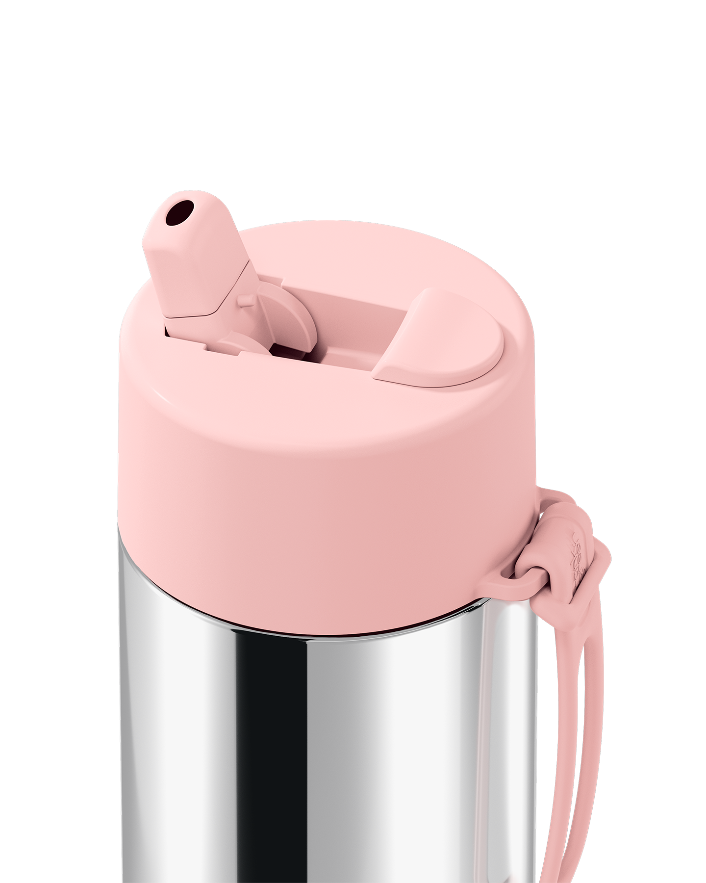 Frank Green Chrome Silver Ceramic Reusable Bottle with Blushed Flip Straw Lid 595ml (20oz)