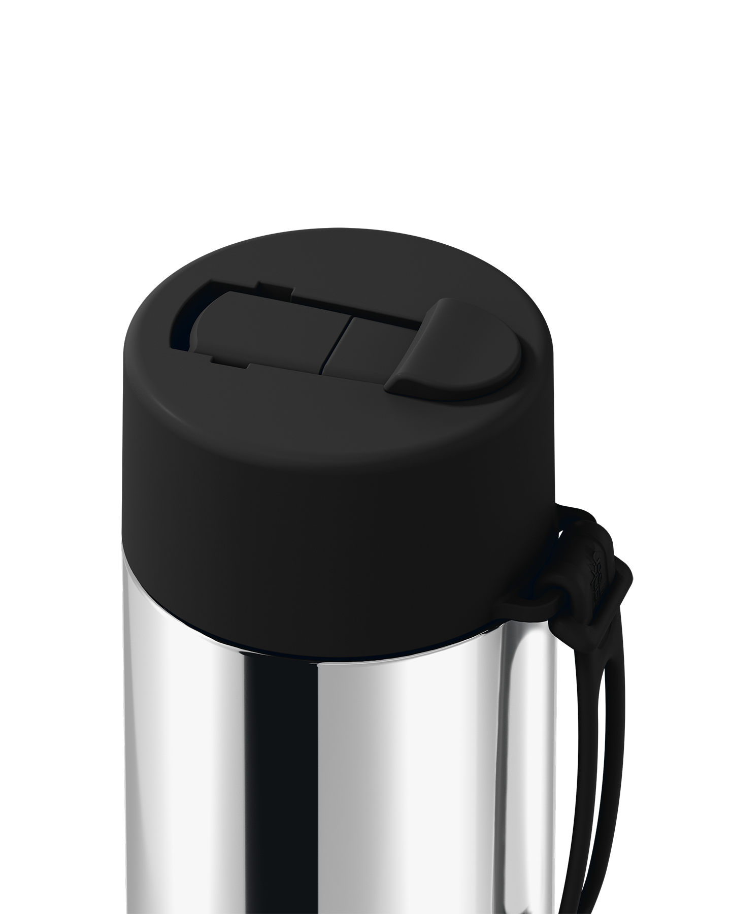 Frank Green Chrome Silver Ceramic Reusable Bottle with Midnight Flip Straw Lid 595ml (20oz)