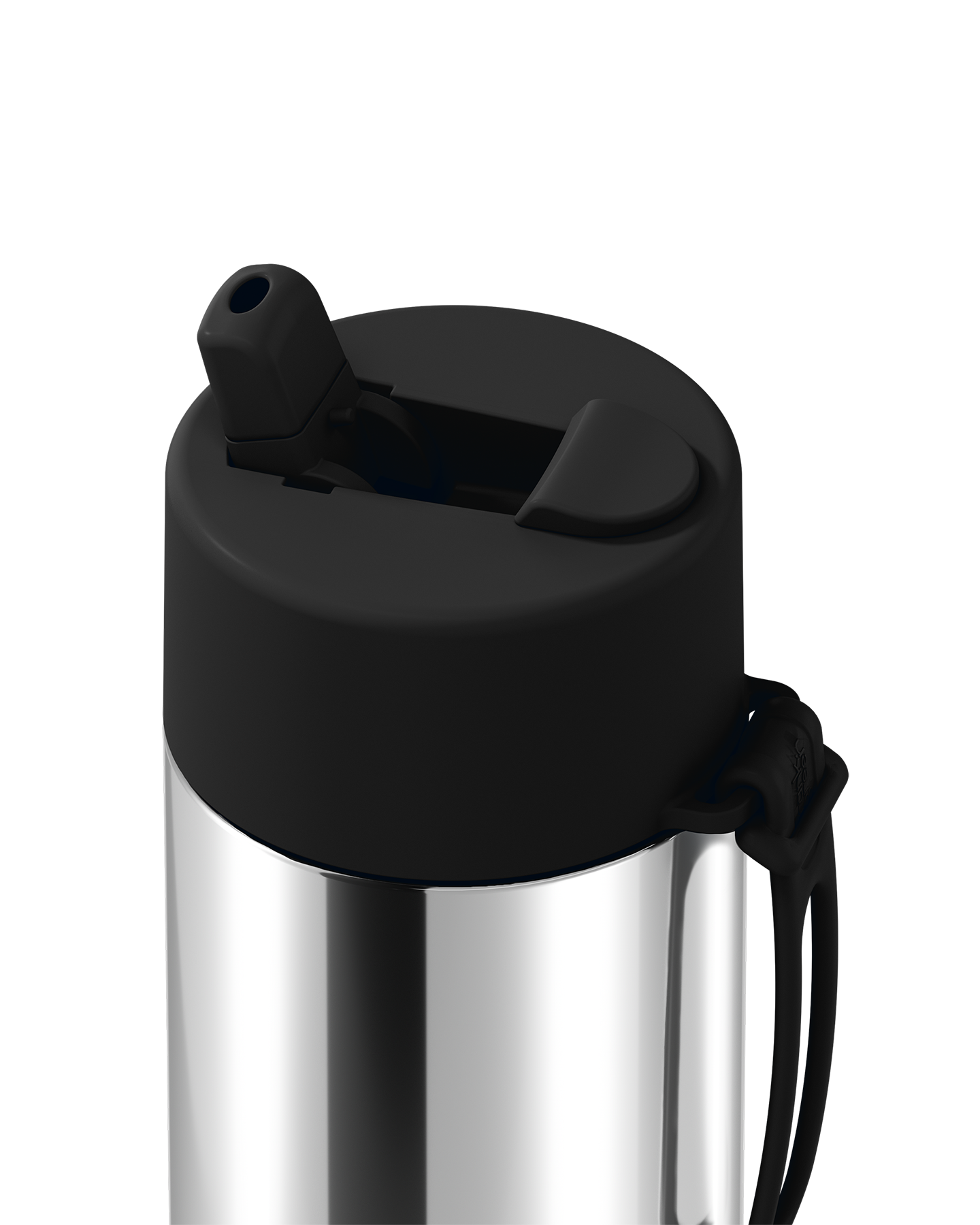 Frank Green Chrome Silver Ceramic Reusable Bottle with Midnight Flip Straw Lid 595ml (20oz)