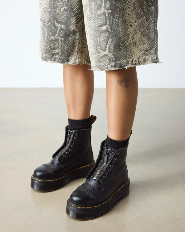 Dr. Martens Sinclair Platform Jungle Boot Milled Nappa Leather - Black Aunty Sally