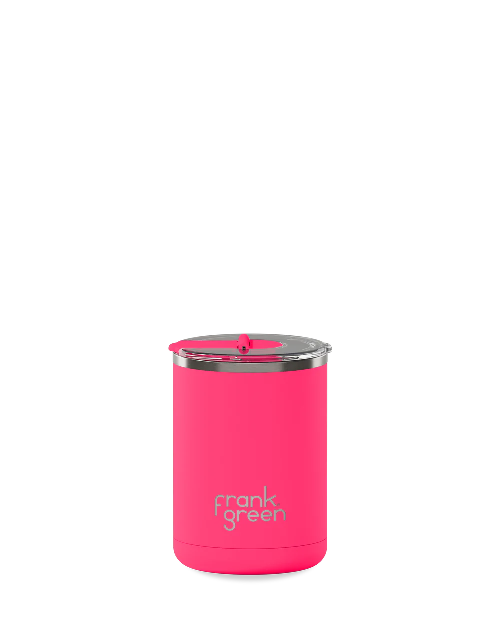 Frank Green Neon Pink Ceramic Coffee Cup With Hinged Lid - 355ml (12oz)