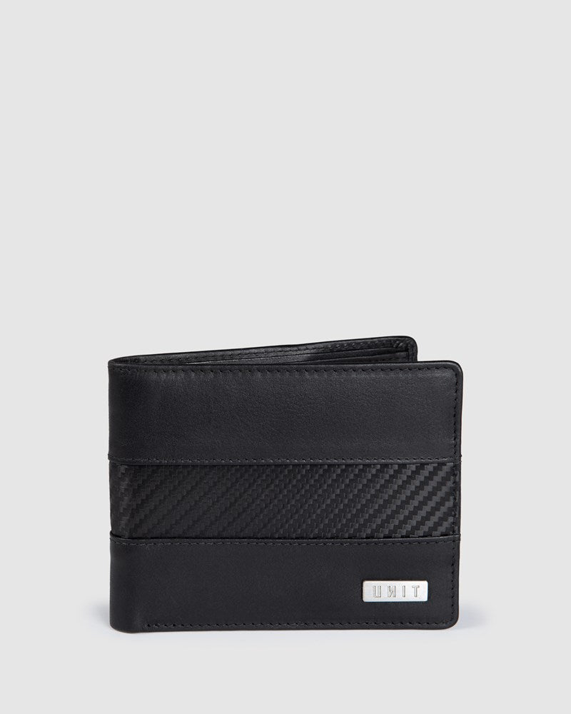 UNIT BI-FOLD LEATHER CARBON-X WALLET