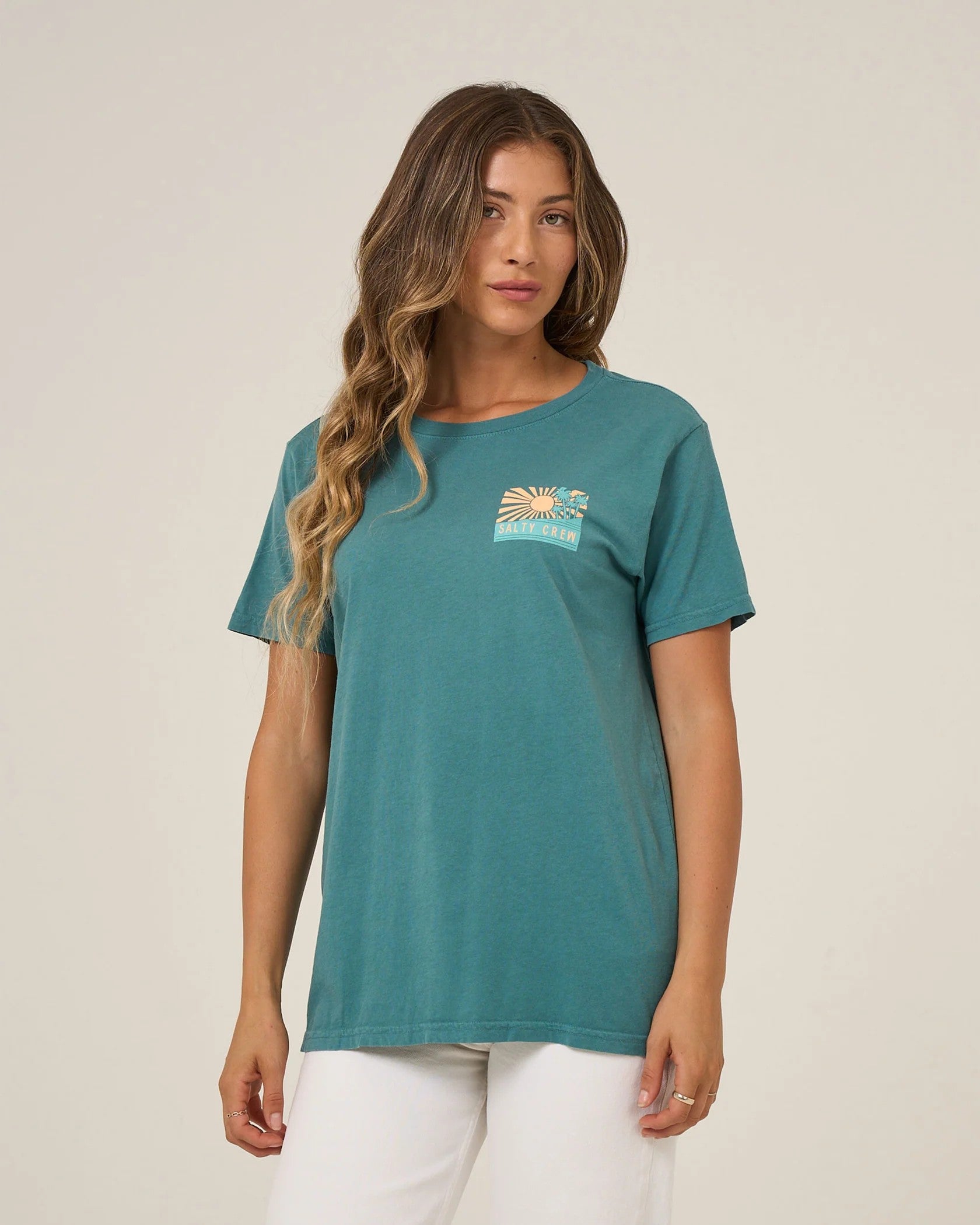 Salty Crew Rise And Smile Womens Boyfriend Tee