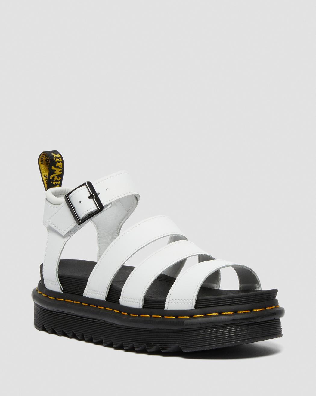 Dr Martens Blaire Leather Strap Sandals White Hydro