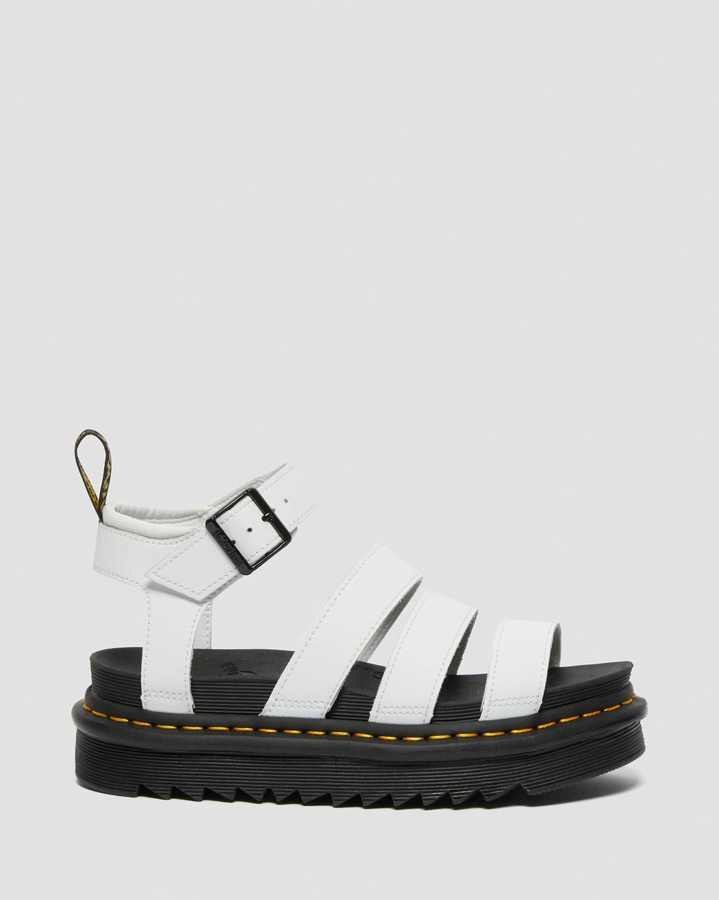 Dr Martens Blaire Leather Strap Sandals White Hydro