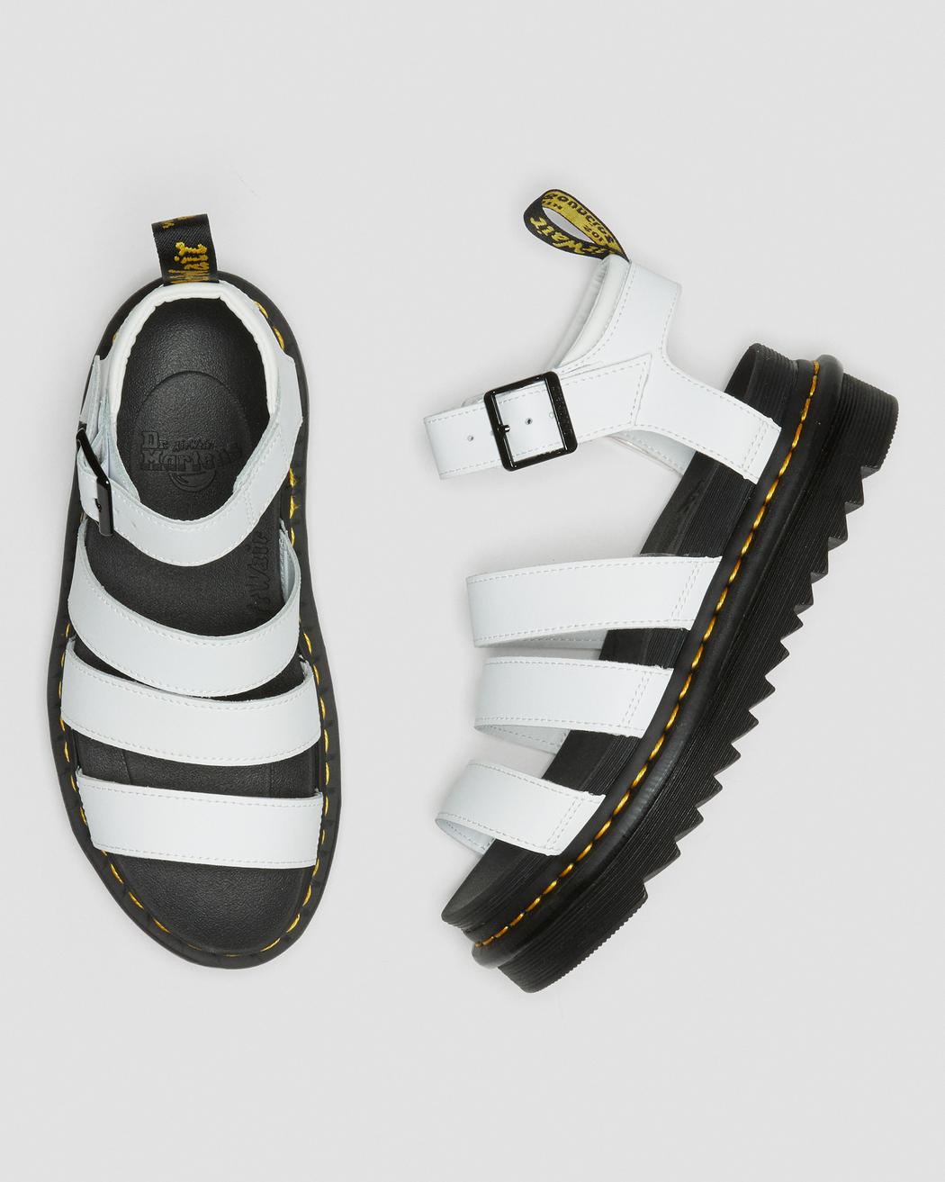 Dr Martens Blaire Leather Strap Sandals White Hydro
