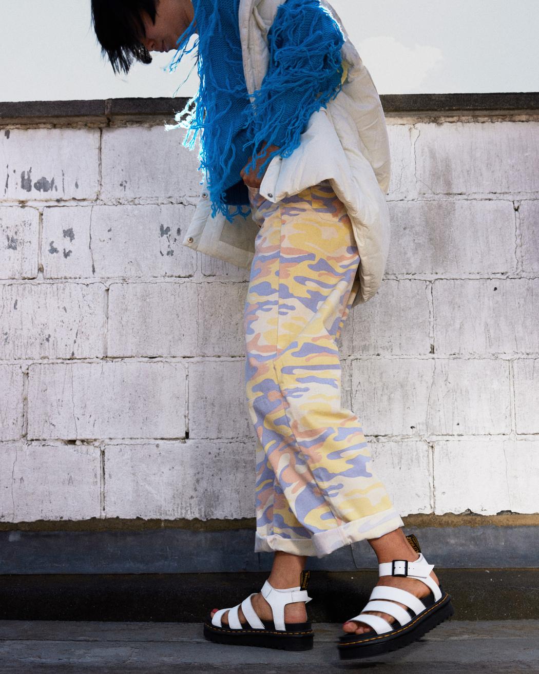 Dr Martens Blaire Leather Strap Sandals White Hydro