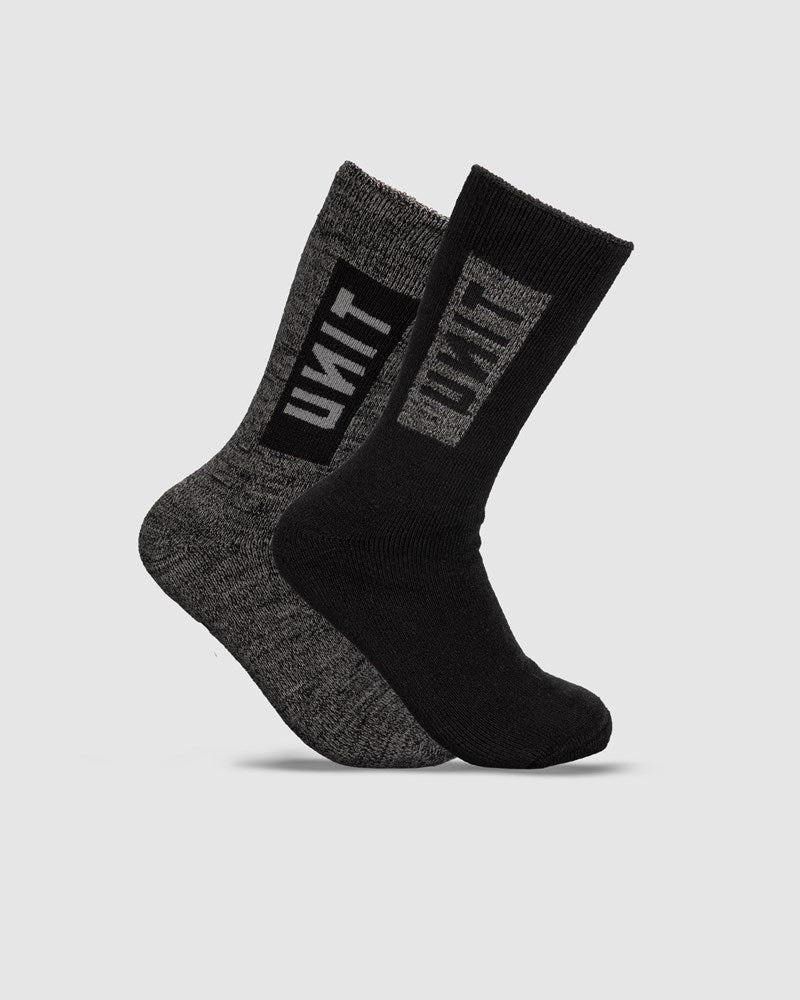Unit Mens Extra Thick Bamboo Crew Socks 2 Pack