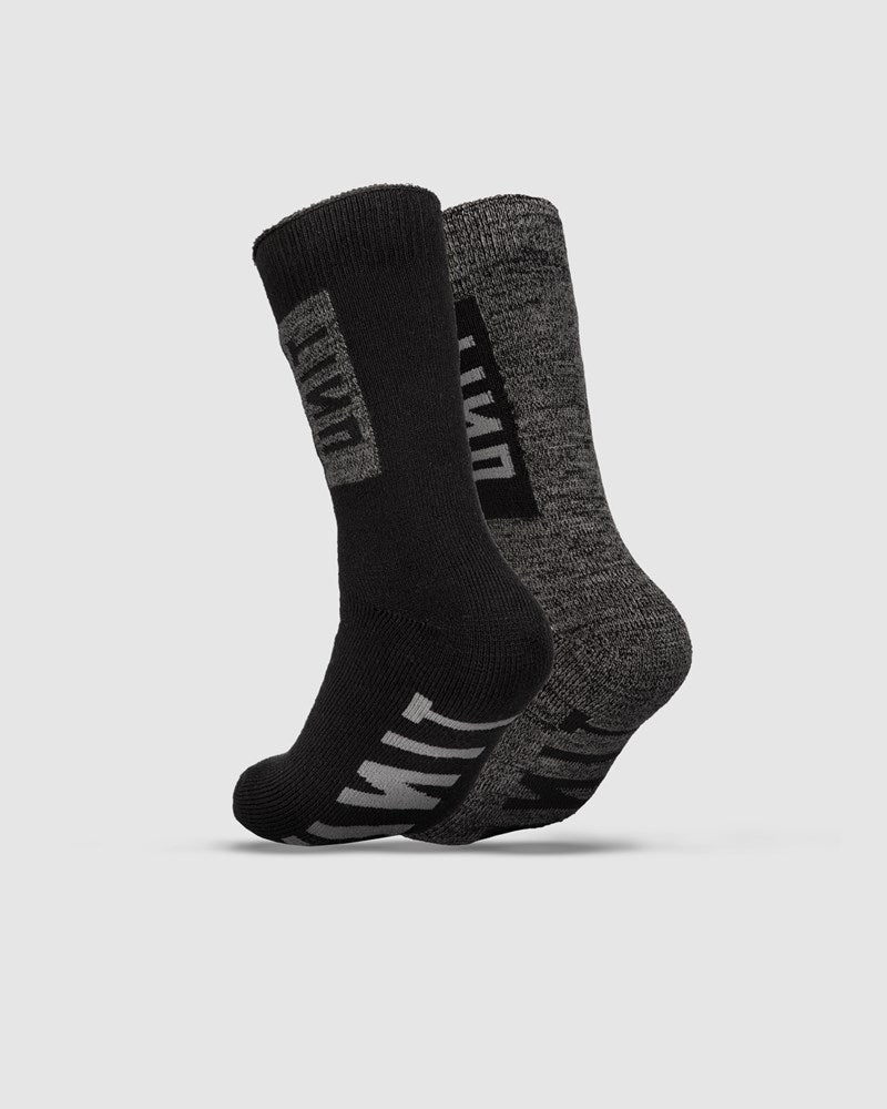 Unit Mens Extra Thick Bamboo Crew Socks 2 Pack