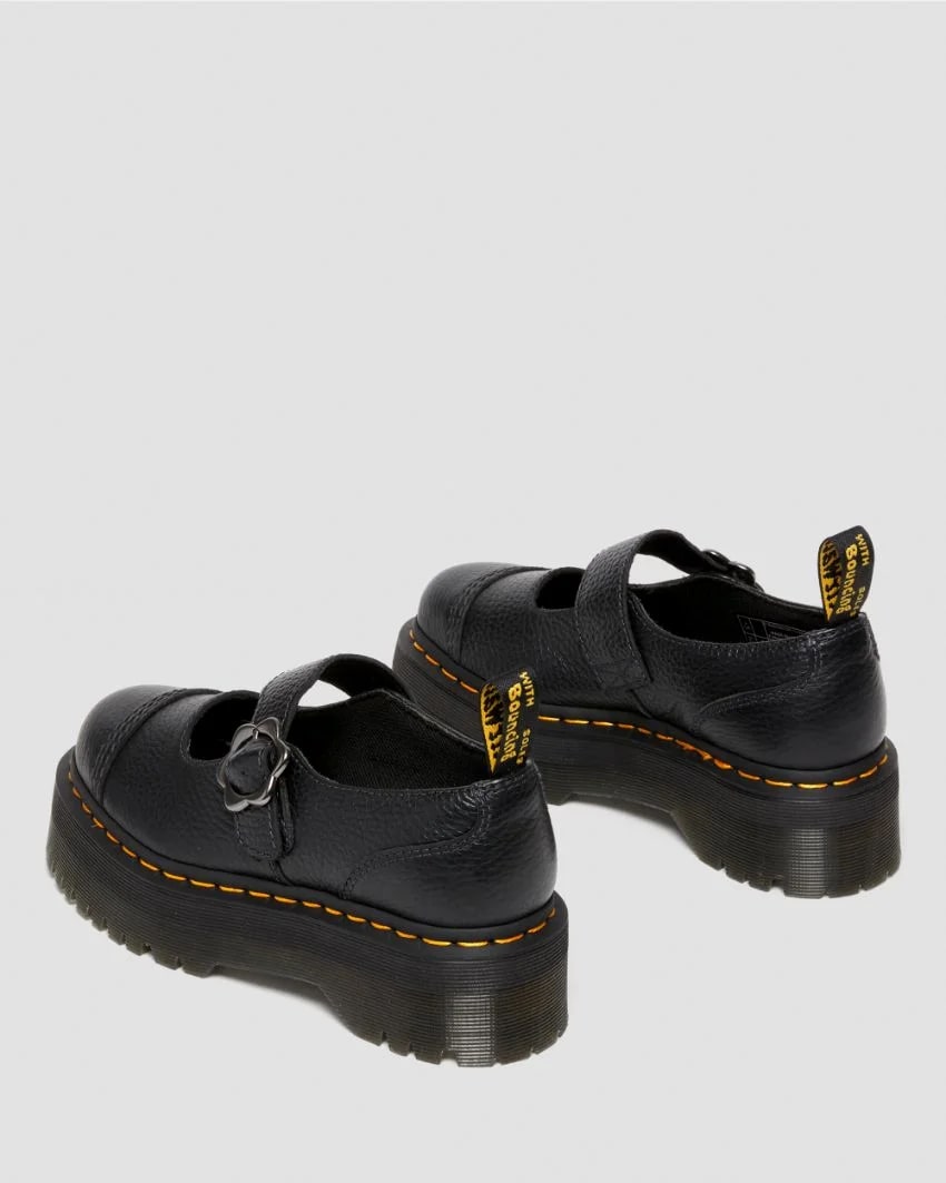 Dr. Martens Addina Quad Flower Mary Jane - Black Milled Nappa