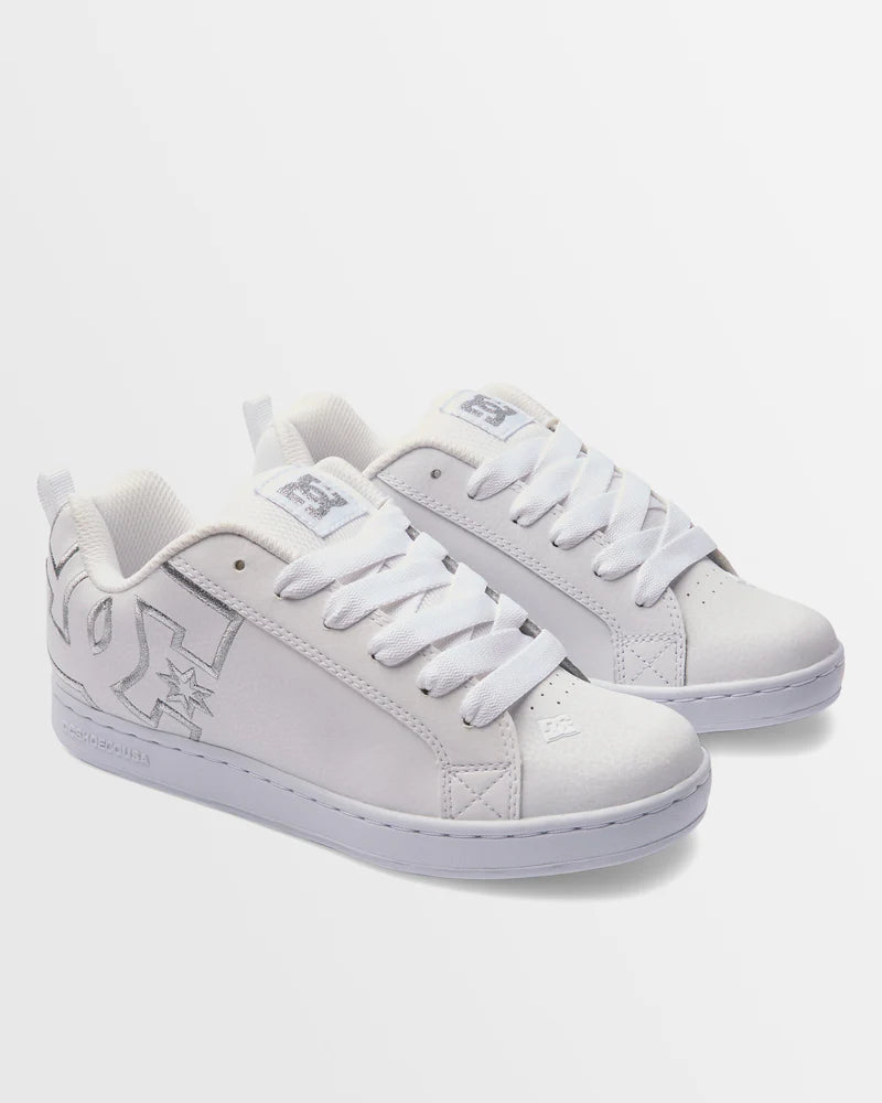 DC Womens Court Graffik - White/M Silver