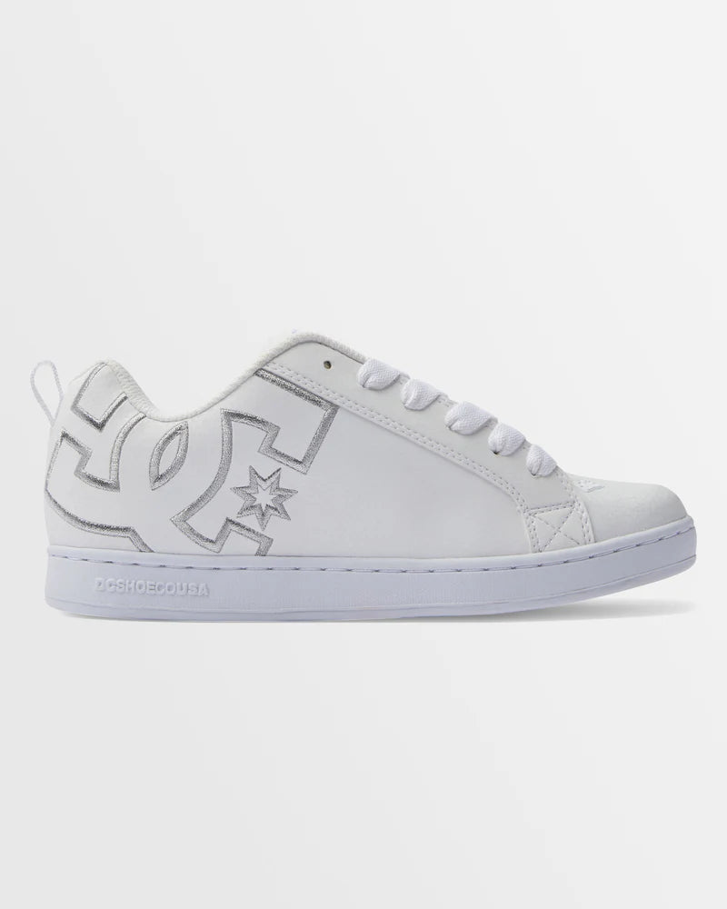 DC Womens Court Graffik - White/M Silver