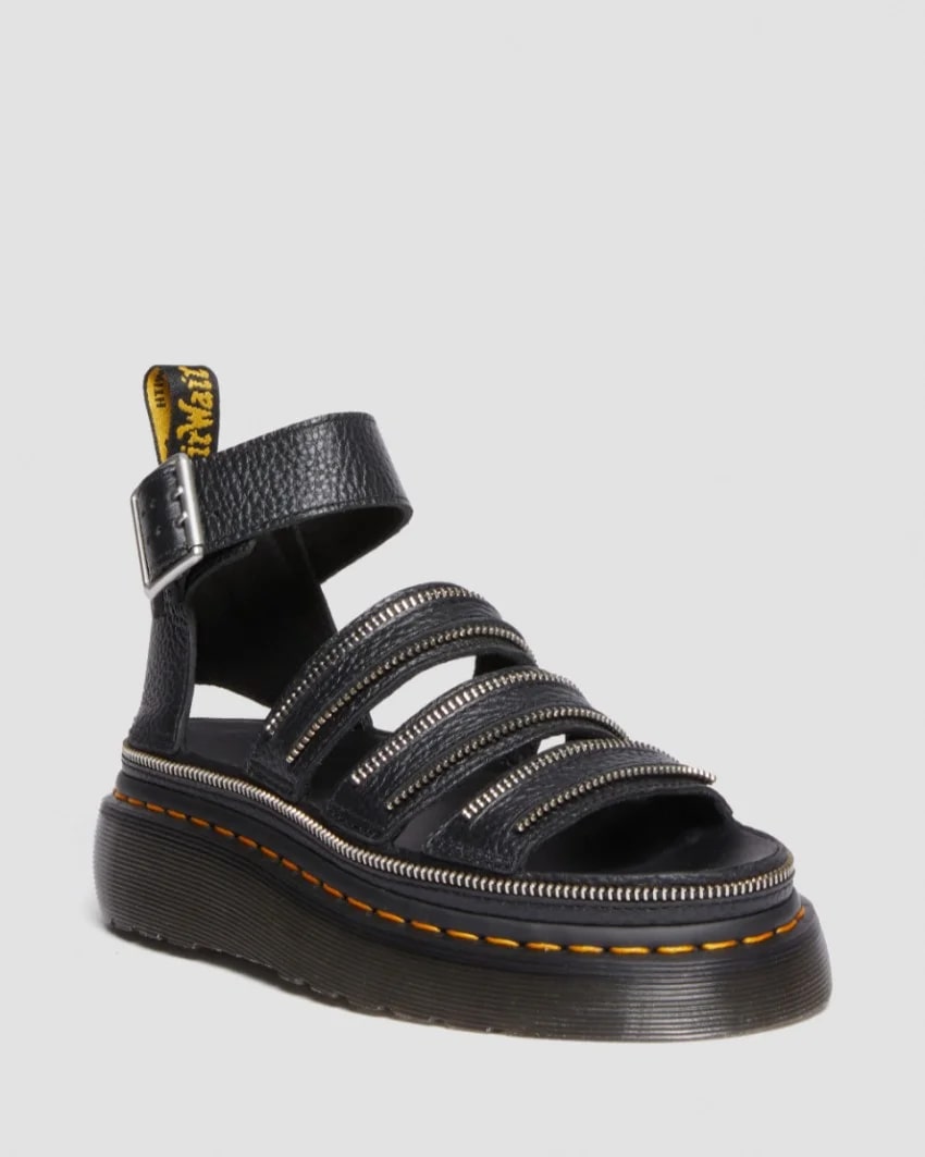 Dr Martens Clarissa II Quad 3 Strap Sandal Black Milled Nappa