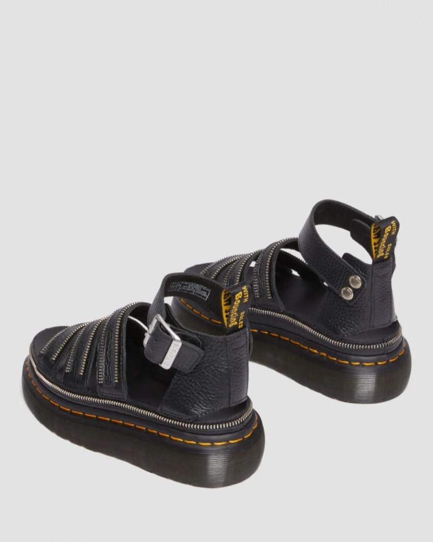 Dr Martens Clarissa II Quad 3 Strap Sandal Black Milled Nappa
