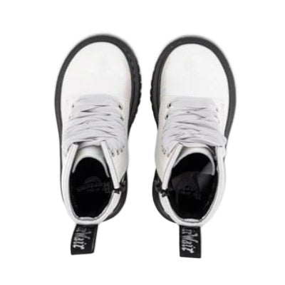 Dr Martens Junior 1460 Bex White / Pink Opalescent Shimmer Leather Boots