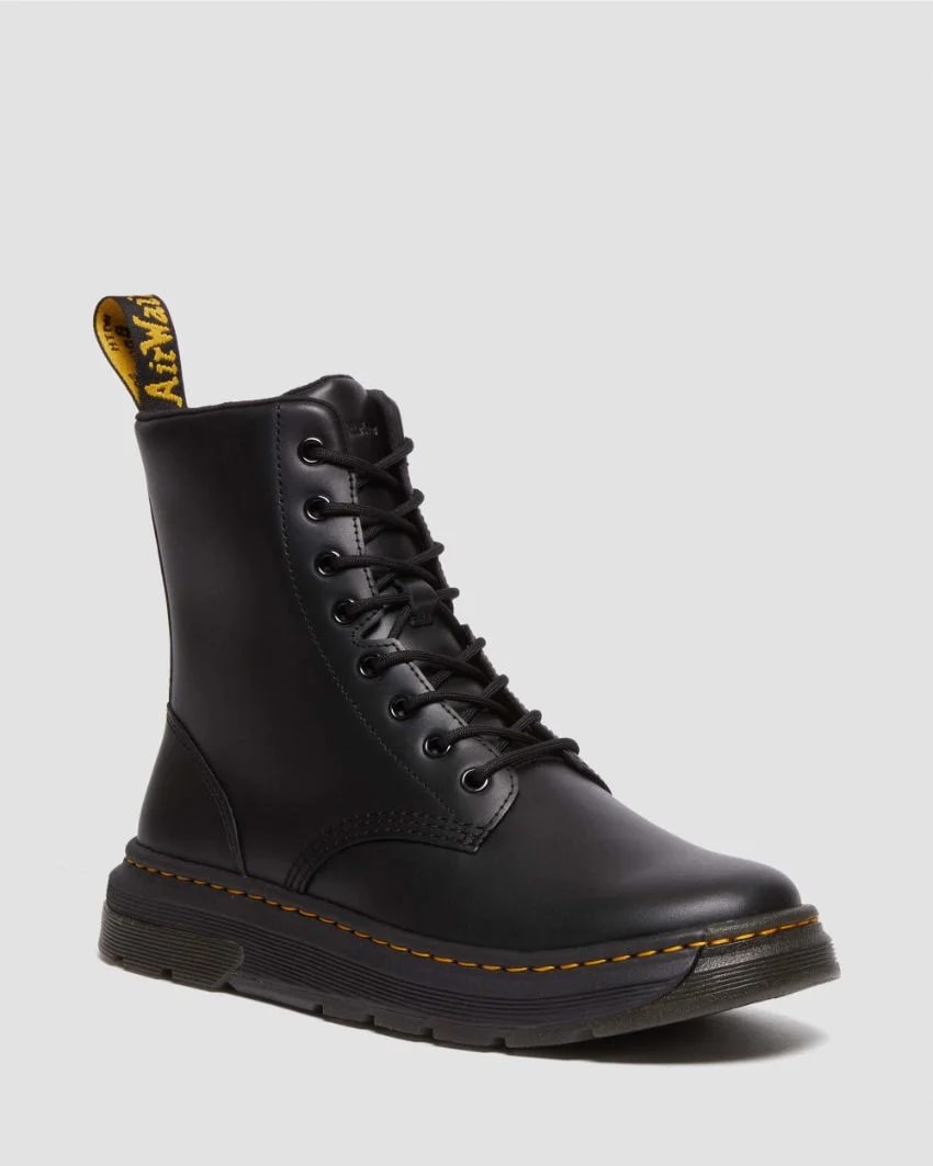 Dr Martens Crewson 8 Eye Boot - Black Classic Pull Up