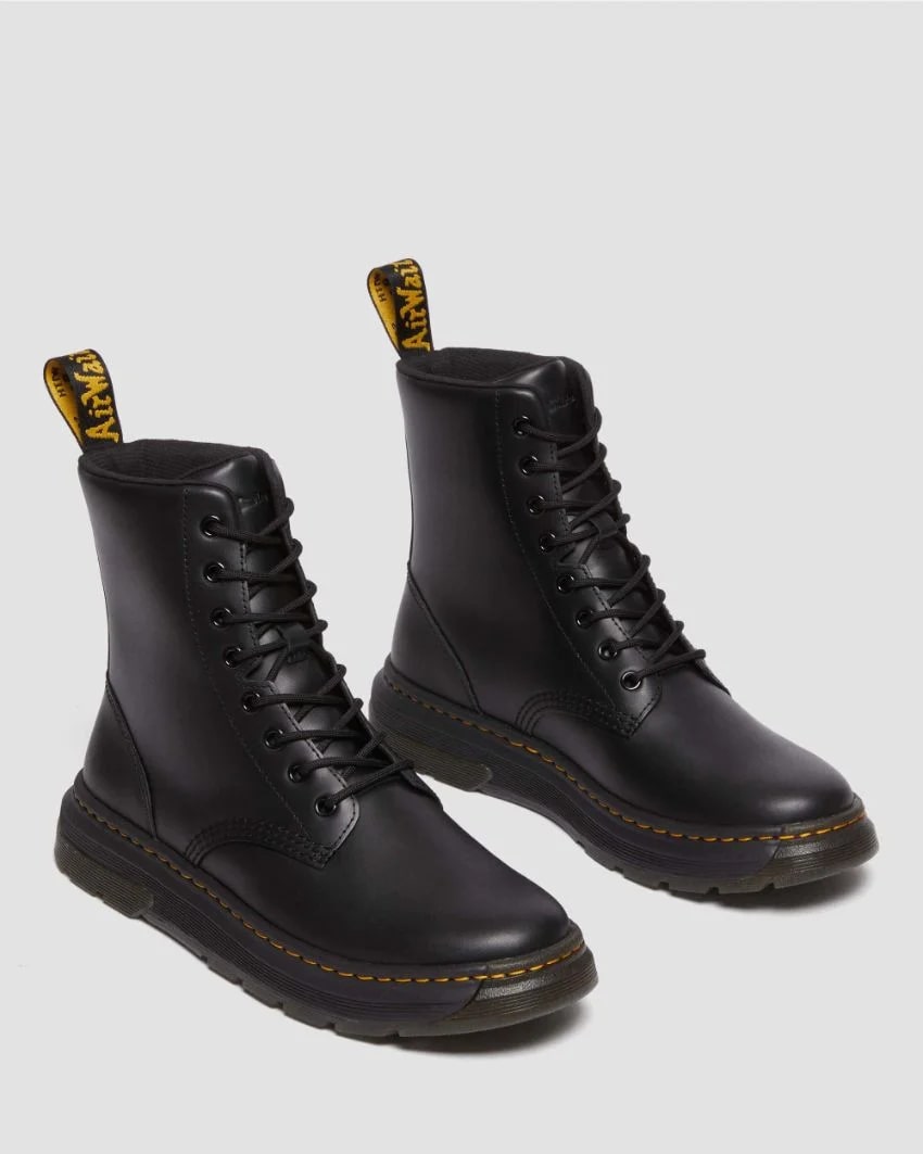 Dr Martens Crewson 8 Eye Boot - Black Classic Pull Up
