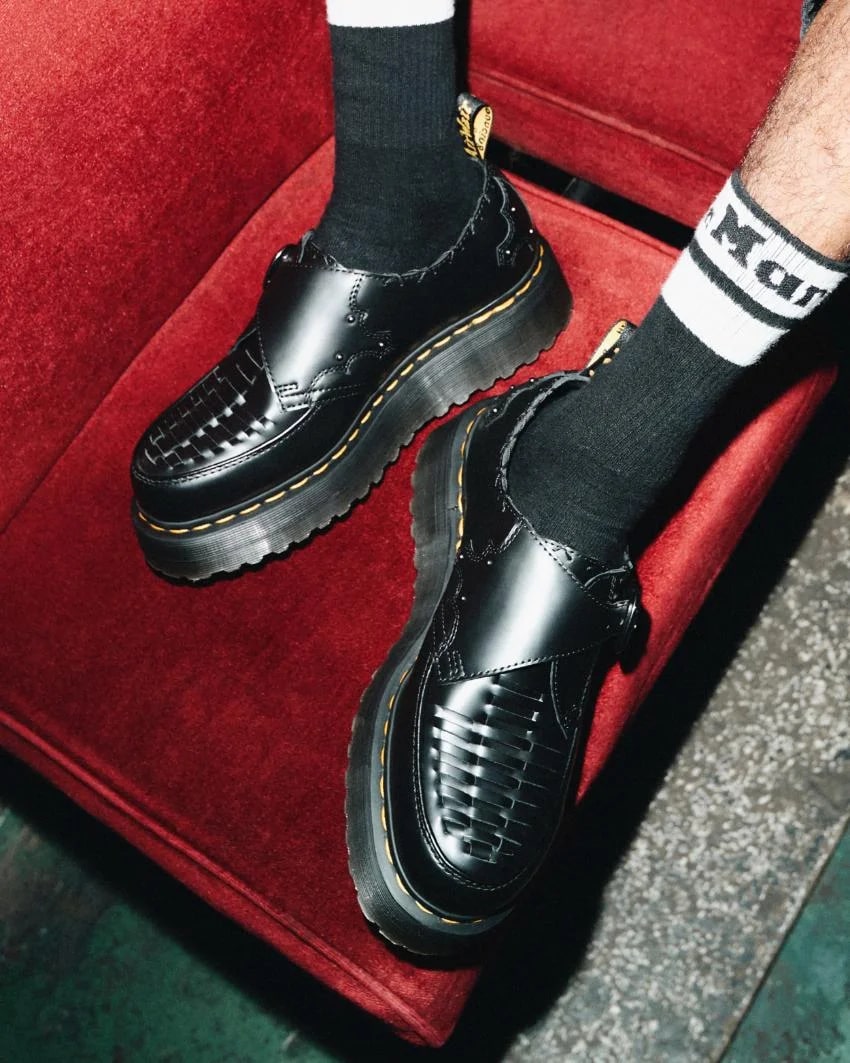 Dr Martens Ramsey Quad Monk Creepers - Black Smooth